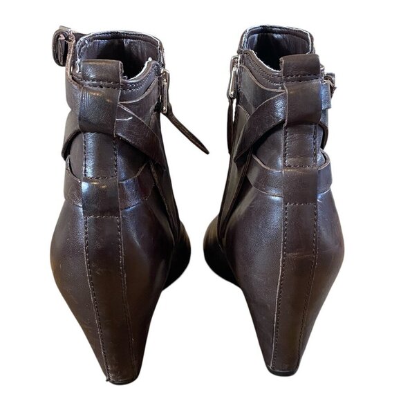 Sam Edelman Brown Leather Ankle Boots/Booties Sz 7 #335E - Picture 6 of 7